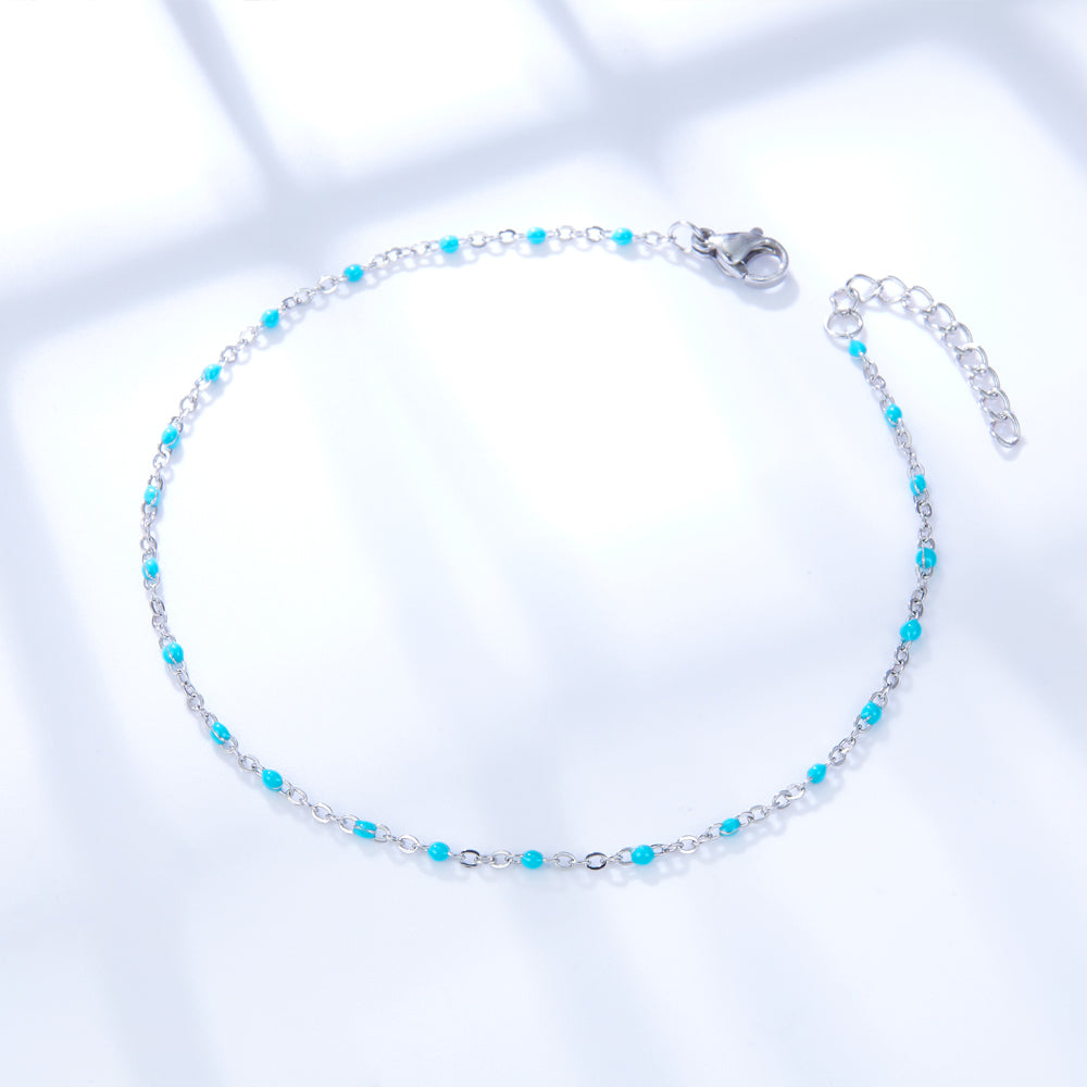 Bohomeian Coloured Anklet | Stainless Steel