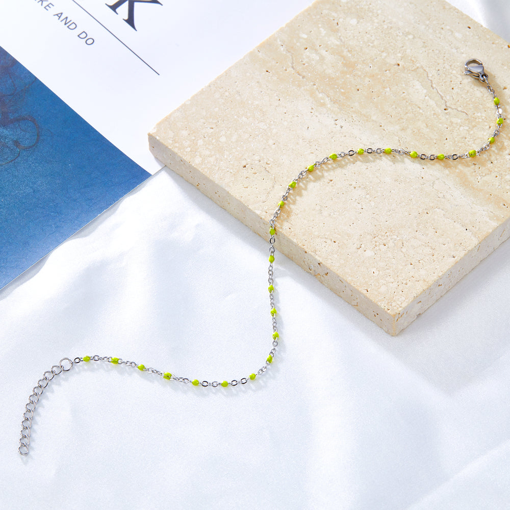 Bohomeian Coloured Anklet | Stainless Steel