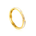 White Zirconia Ring | 18K Gold | Size #8