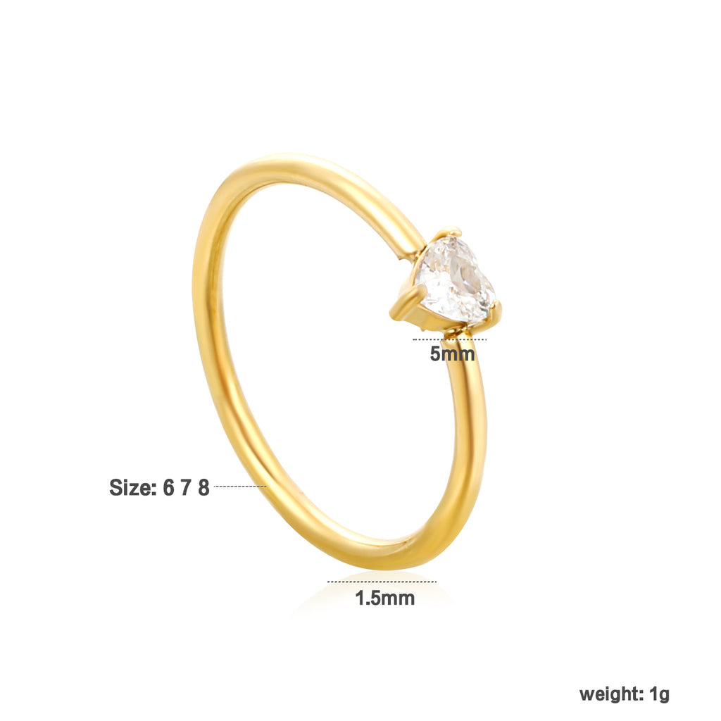 Gold Delicate CZ Open Ring | 18K Gold | Size #6
