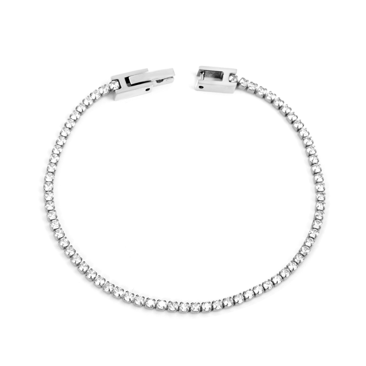 Crystal Zirconia Bracelet | Stainless Steel | Size 2mm*17cm