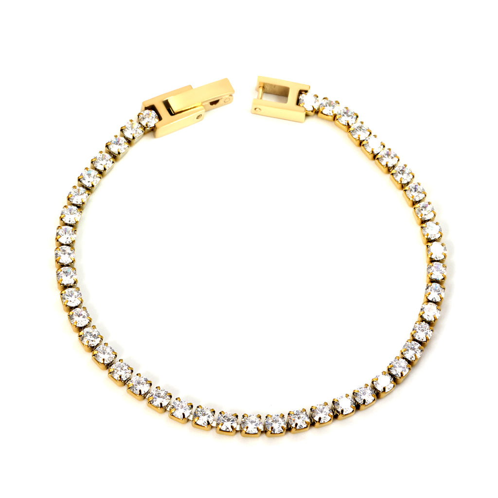 Crystal Zirconia Bracelet | 18K Gold | Size 3mm*17cm
