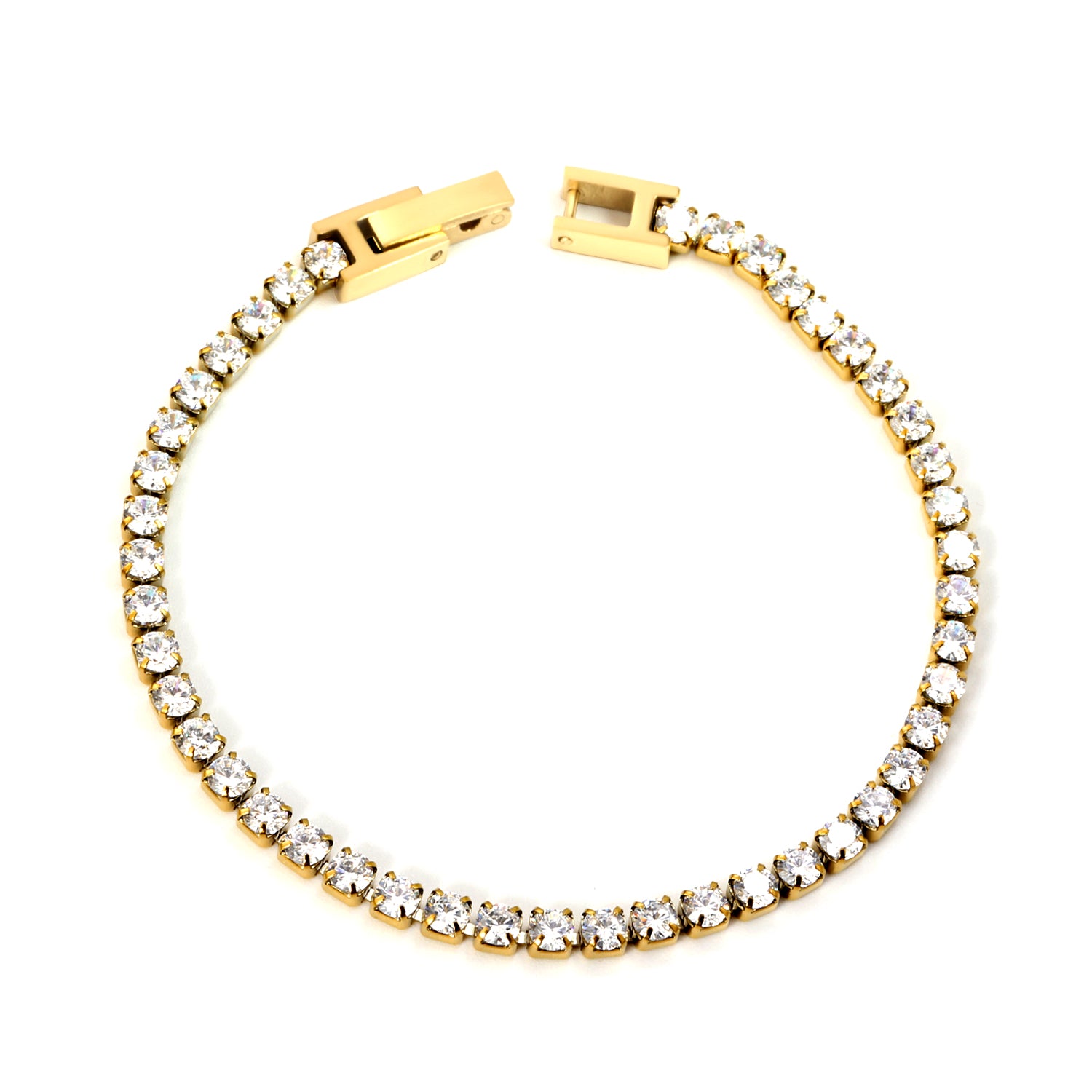 Crystal Zirconia Bracelet | 18K Gold | Size 3mm*17cm