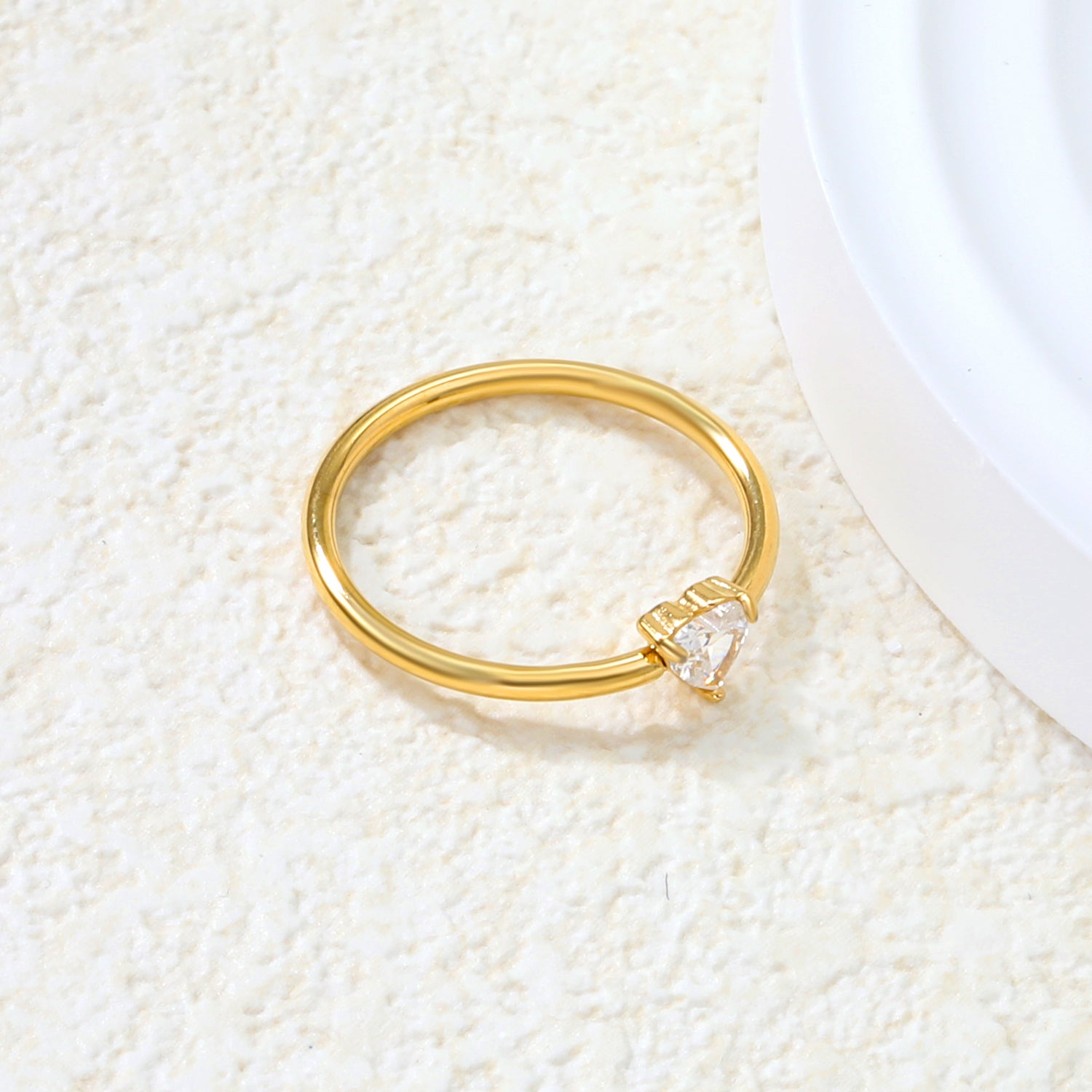 Gold Delicate CZ Open Ring | 18K Gold | Size #6