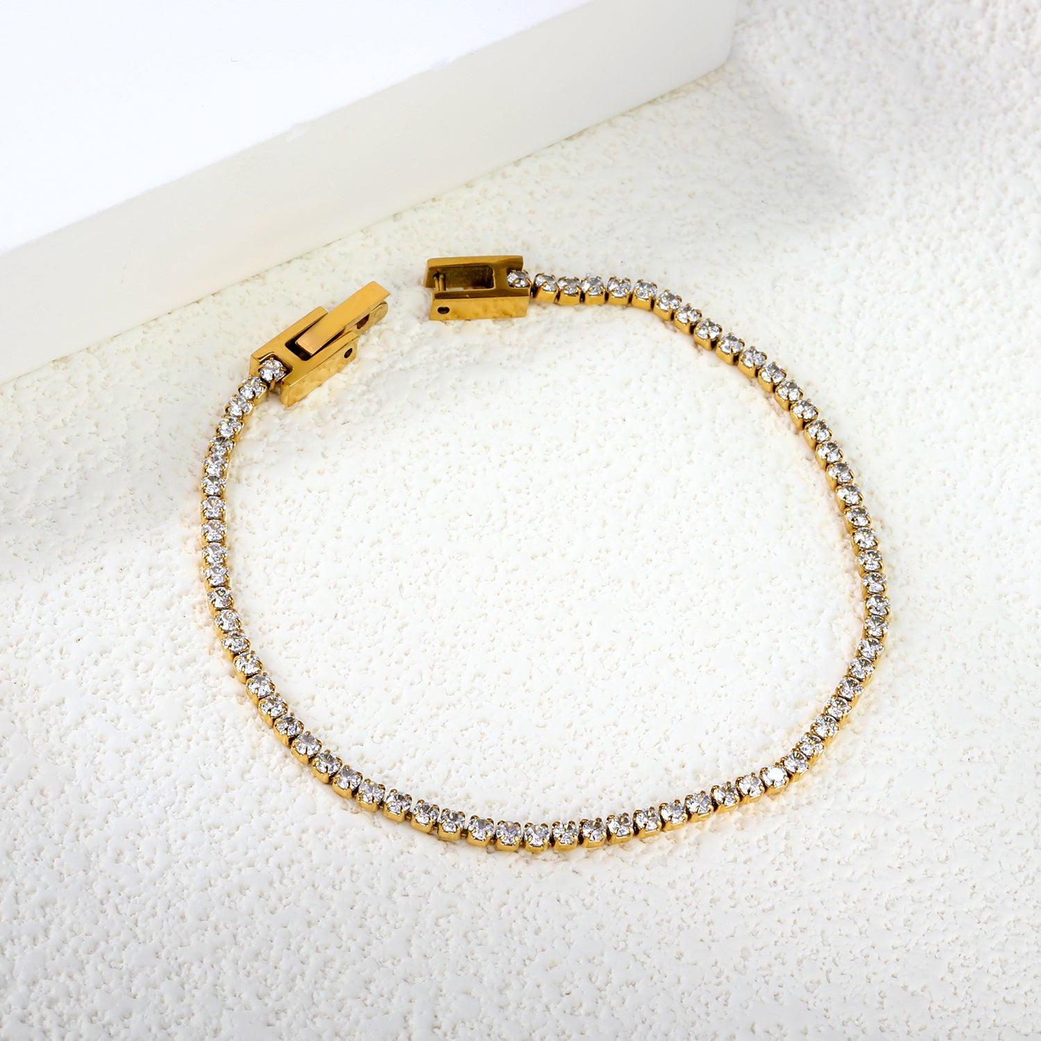 Crystal Zirconia Bracelet | 18K Gold | Size 2mm*17cm