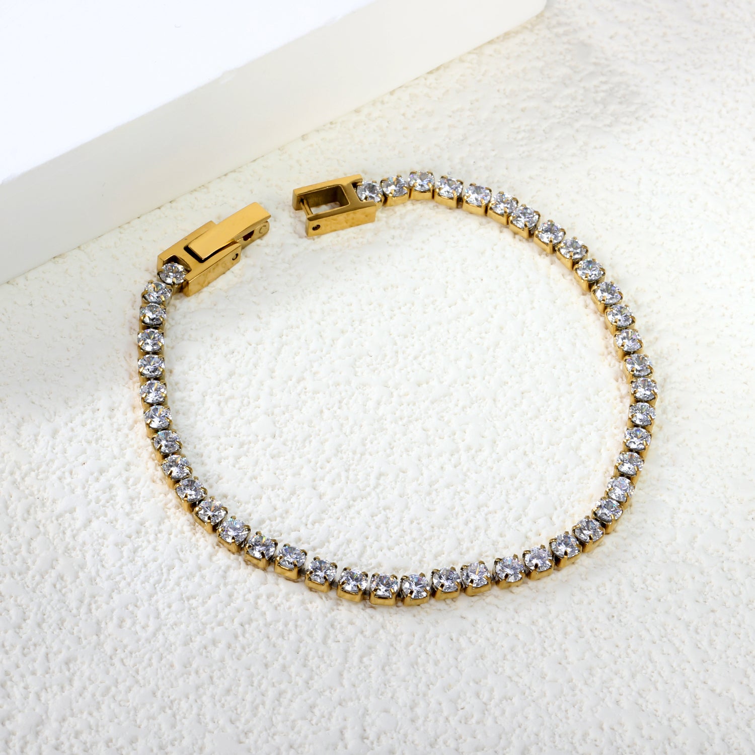 Crystal Zirconia Bracelet | 18K Gold | Size 3mm*17cm