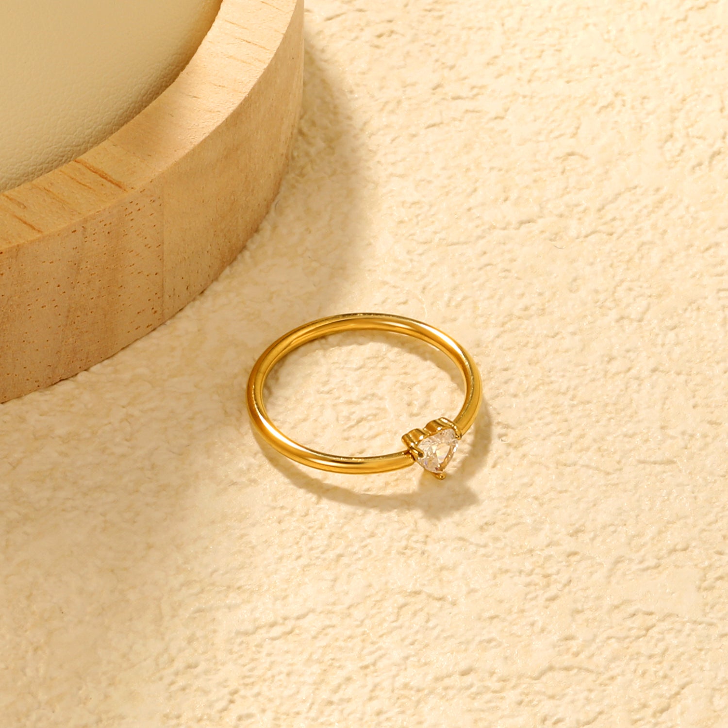 Gold Delicate CZ Open Ring | 18K Gold | Size #6