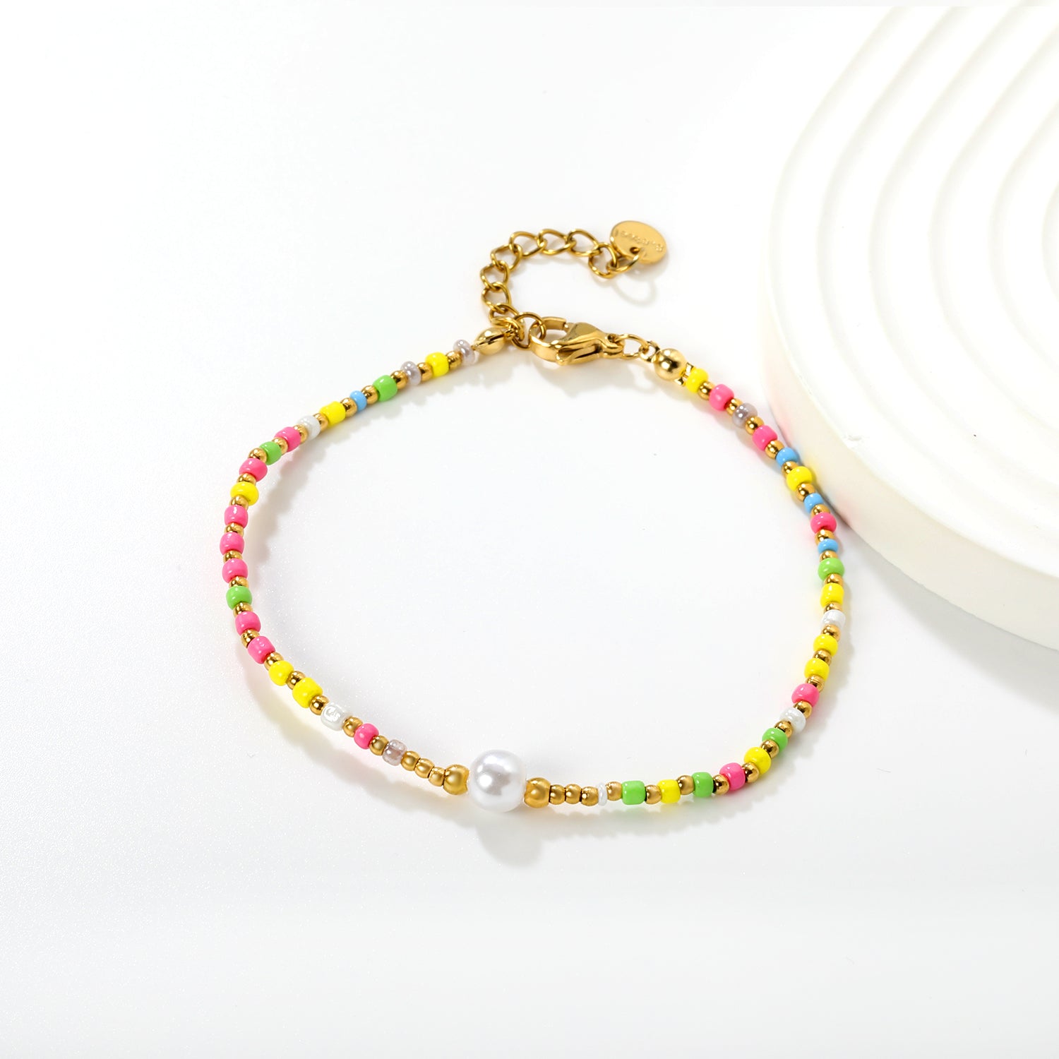Mica Beads Bracelet | 18K Gold | Size 18+3cm