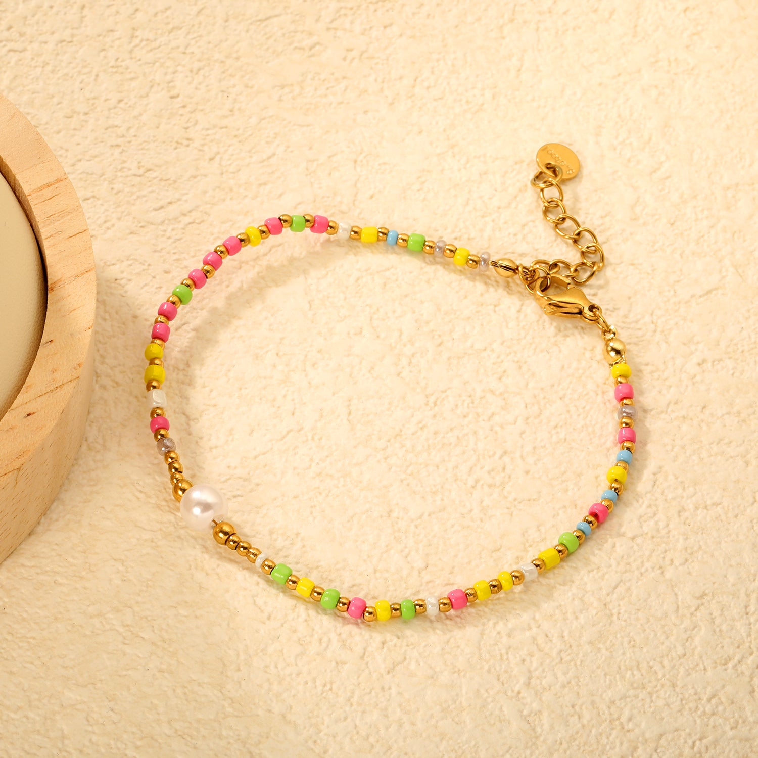 Mica Beads Bracelet | 18K Gold | Size 18+3cm