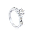 Classic Round & Square Stone Ring | Stainless Steel | Size #8