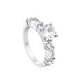 Classic Round & Square Stone Ring | Stainless Steel | Size #7