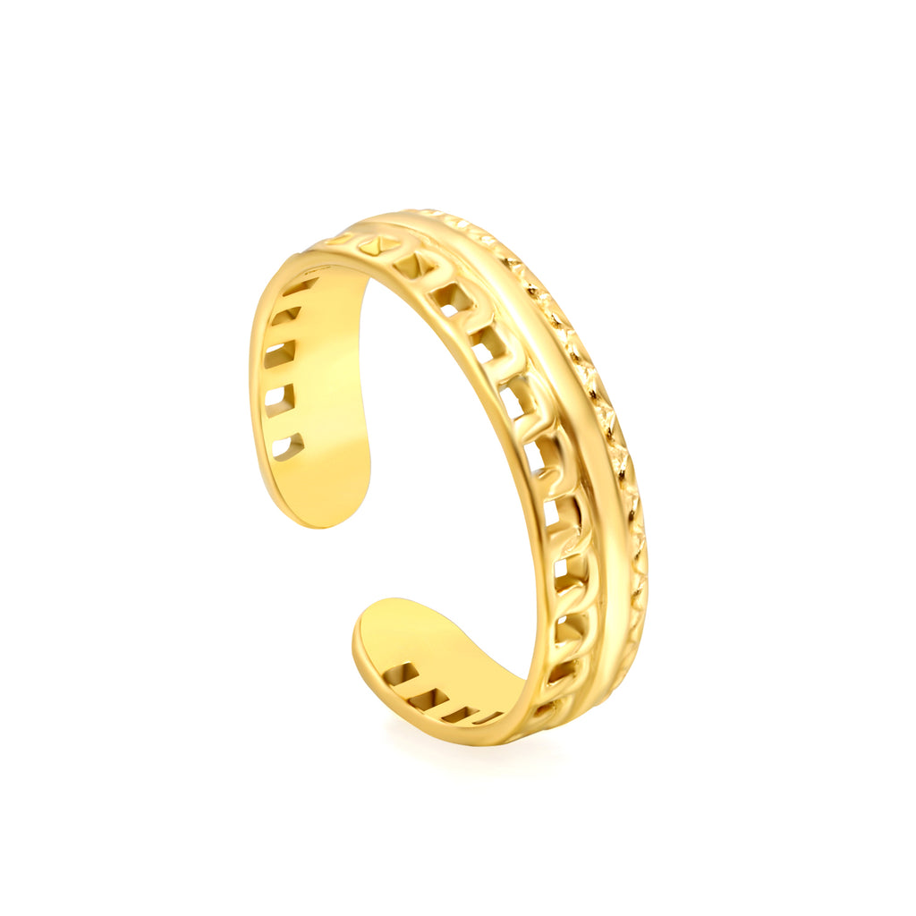 18K Stainless Steel Adjustable Ring
