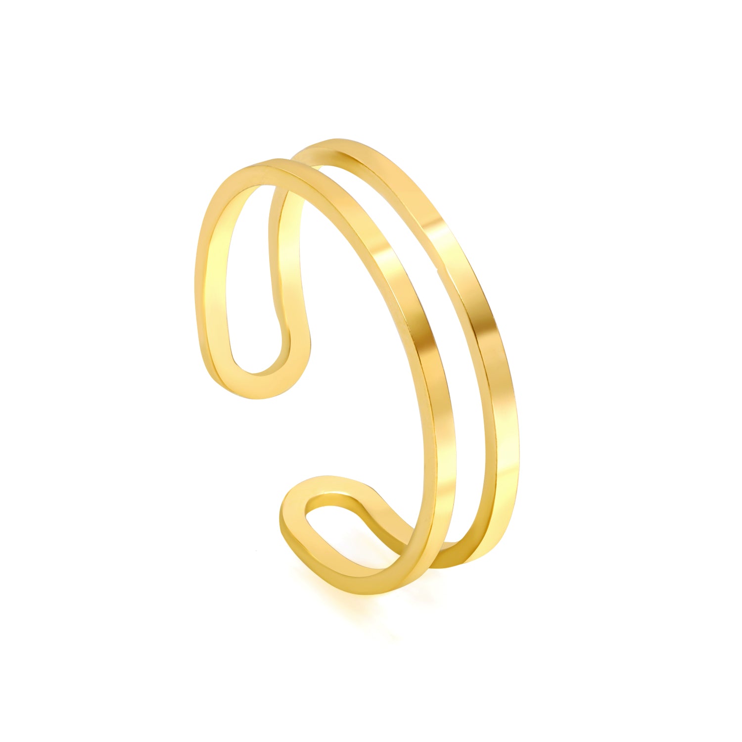 Double-Layer Ring | 18K Gold | Size Adjustable