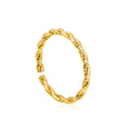 Bar Rotating Twisted Open Ring | 18K Gold | Size Adjustable