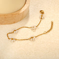 Floral Bead Bracelet | 18K Gold | Size 18+3cm