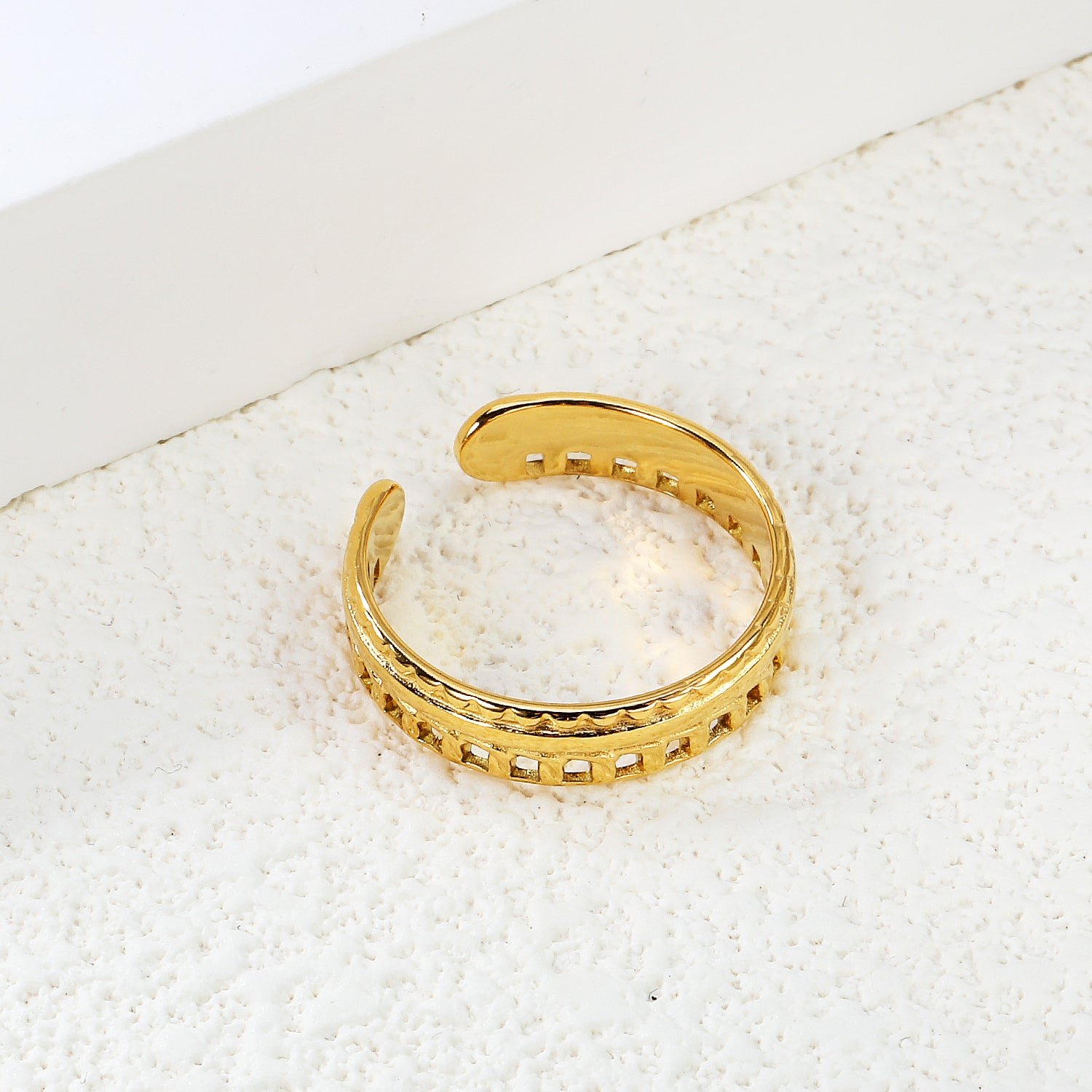 18K Stainless Steel Adjustable Ring
