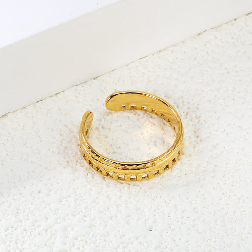 18K Stainless Steel Adjustable Ring