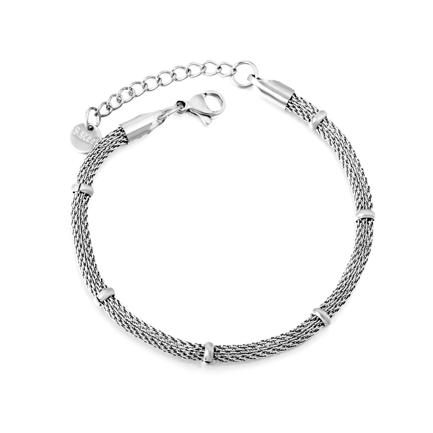Rope Pattern Stylish Bracelet | Stainless Steel | Size 17+3cm