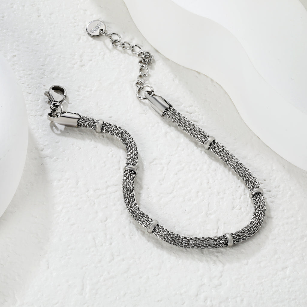 Rope Pattern Stylish Bracelet | Stainless Steel | Size 17+3cm