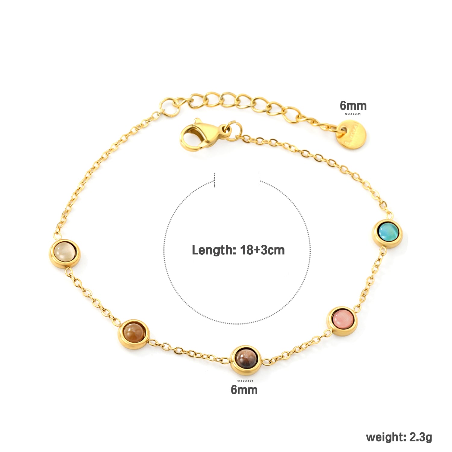 Tiger Eye Bracelet | 18K Gold | Size 18+3cm