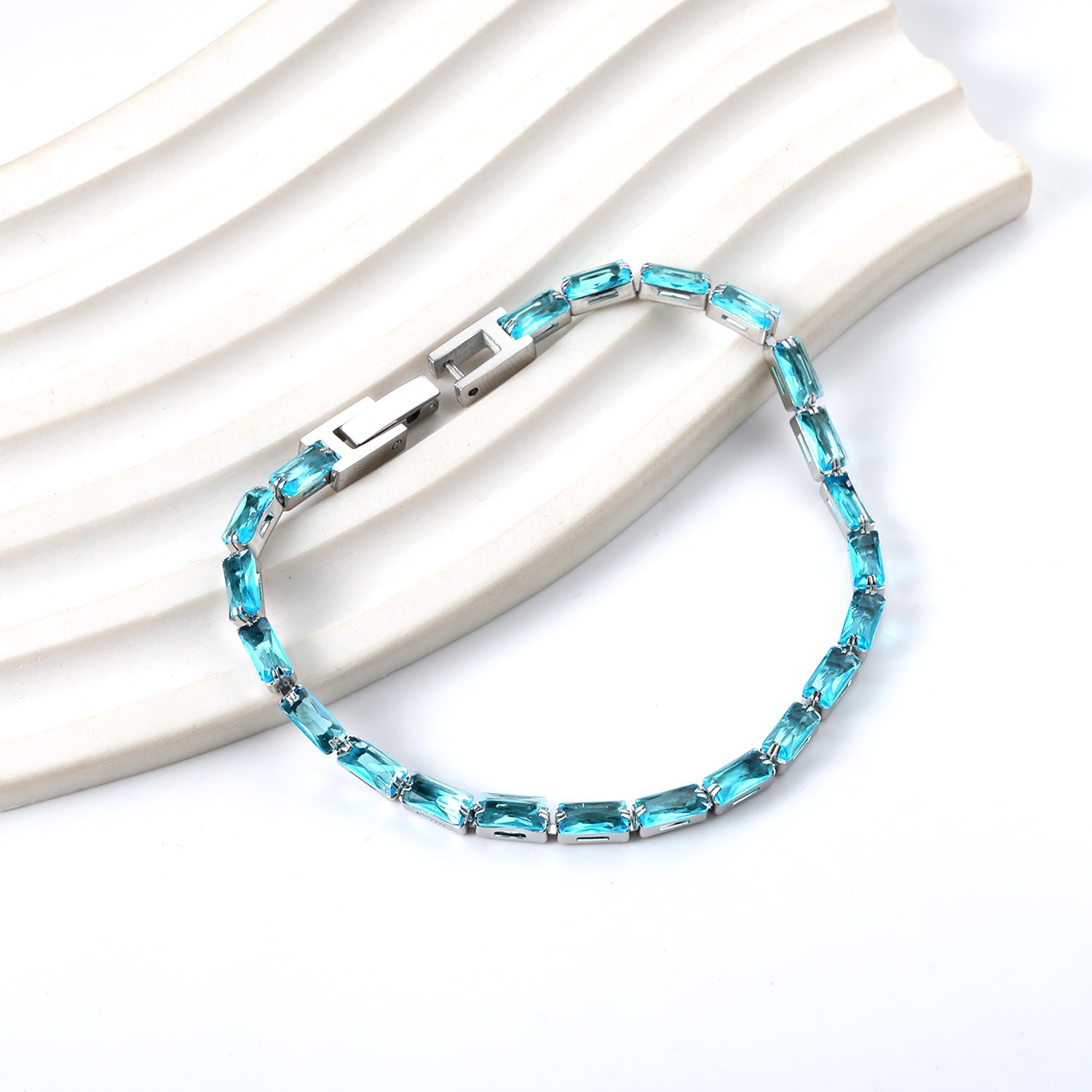 Rectangular Stone Bracelet | Stainless Steel | Size 18cm