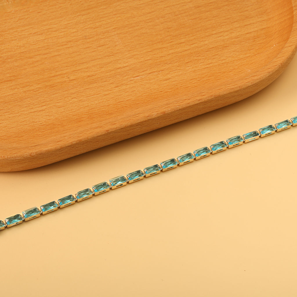 Rectangular Stone Bracelet | Stainless Steel | Size 18cm