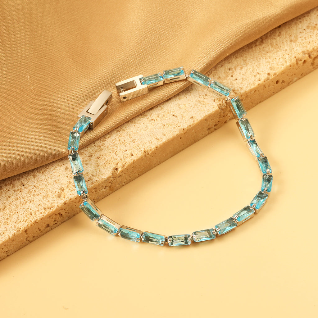 Rectangular Stone Bracelet | Stainless Steel | Size 18cm