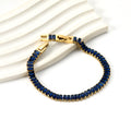 Rectangle Blue Stone Bracelet | 18K Gold | Size 18cm
