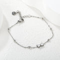 Stone Bowknot & Bead Clamp Bracelet | Stainless Steel | Size 17+3cm