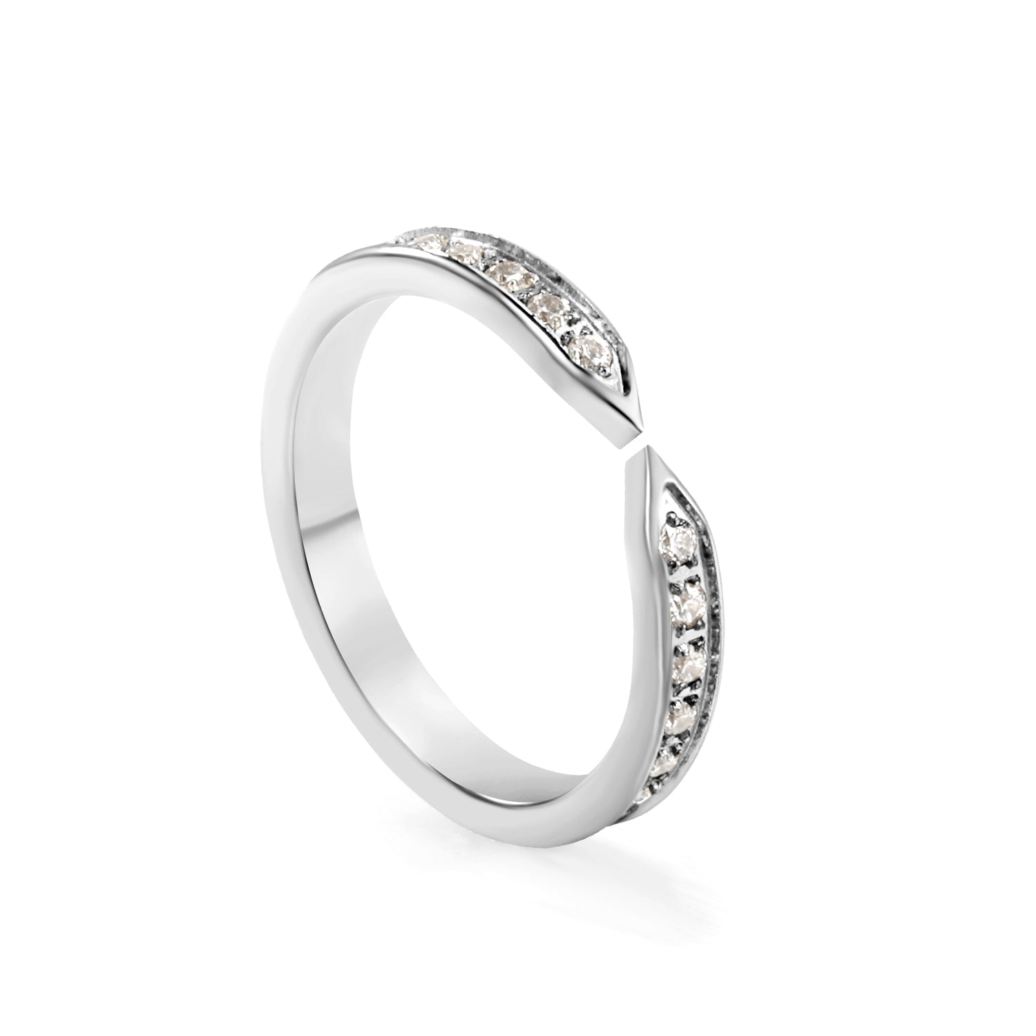 Cross-Shaped White Zirconium Ring | Stainless Steel | Size #8