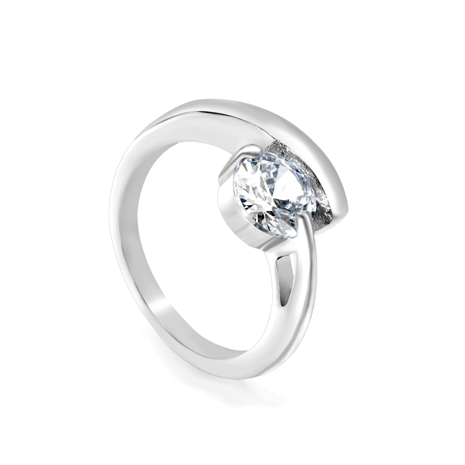 White Stone Ring | Stainless Steel | Size #8