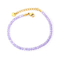 Rhombic Purple Round Beads Bracelet | 18K Gold | Size 18+3cm