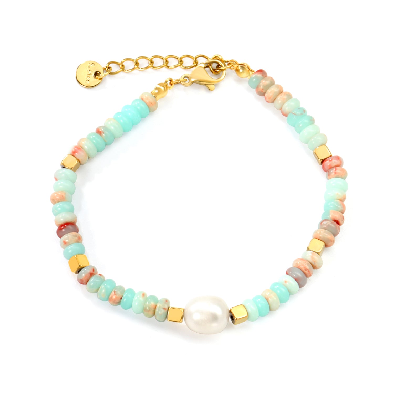 Shoushan Stone Bracelet | 18K Gold | Size 17+3cm