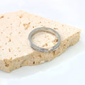 Cross-Shaped White Zirconium Ring | Stainless Steel | Size #8