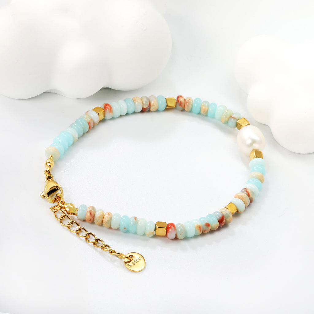 Shoushan Stone Bracelet | 18K Gold | Size 17+3cm