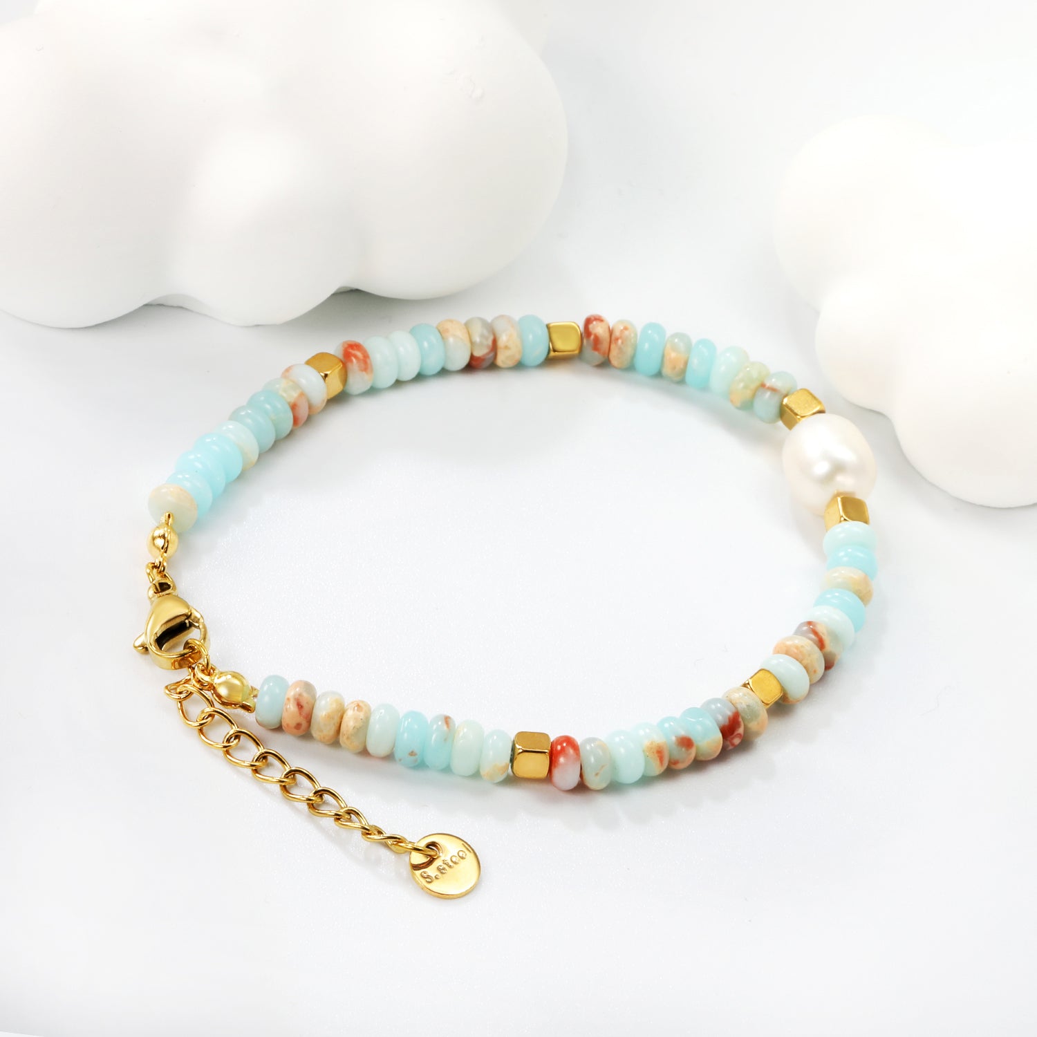 Shoushan Stone Bracelet | 18K Gold | Size 17+3cm