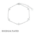 Sterling Silver Rhodium Plated Micro CZ Adjustable Floral Bracelet | 17+3cm extension