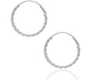 Sterling Silver Twisted Hoop Earrings | 1.5 x 18mm