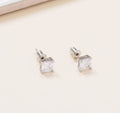 Square Crystal Zircon Stud Earrings | silver | Size 3-8mm