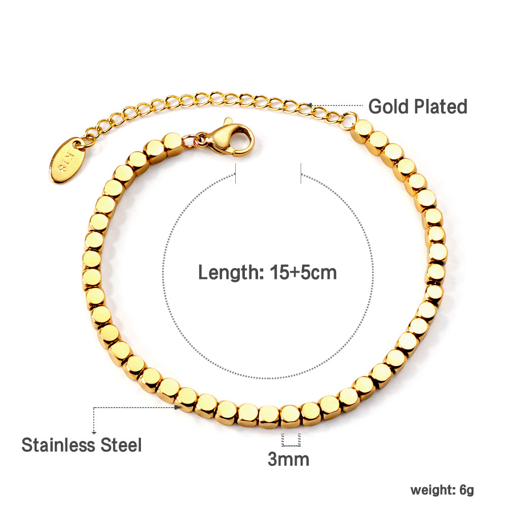 Geometric Square Design Bracelet | 18K Gold