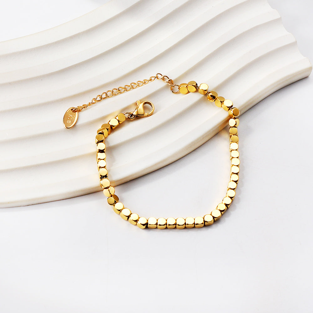 Geometric Square Design Bracelet | 18K Gold