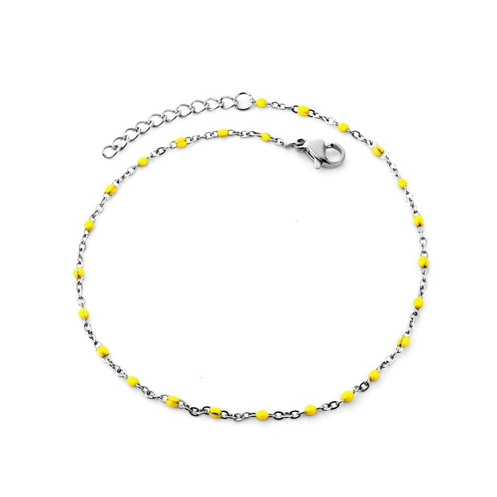 Bohomeian Coloured Anklet | Stainless Steel