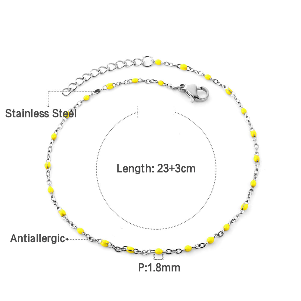 Bohomeian Coloured Anklet | Stainless Steel
