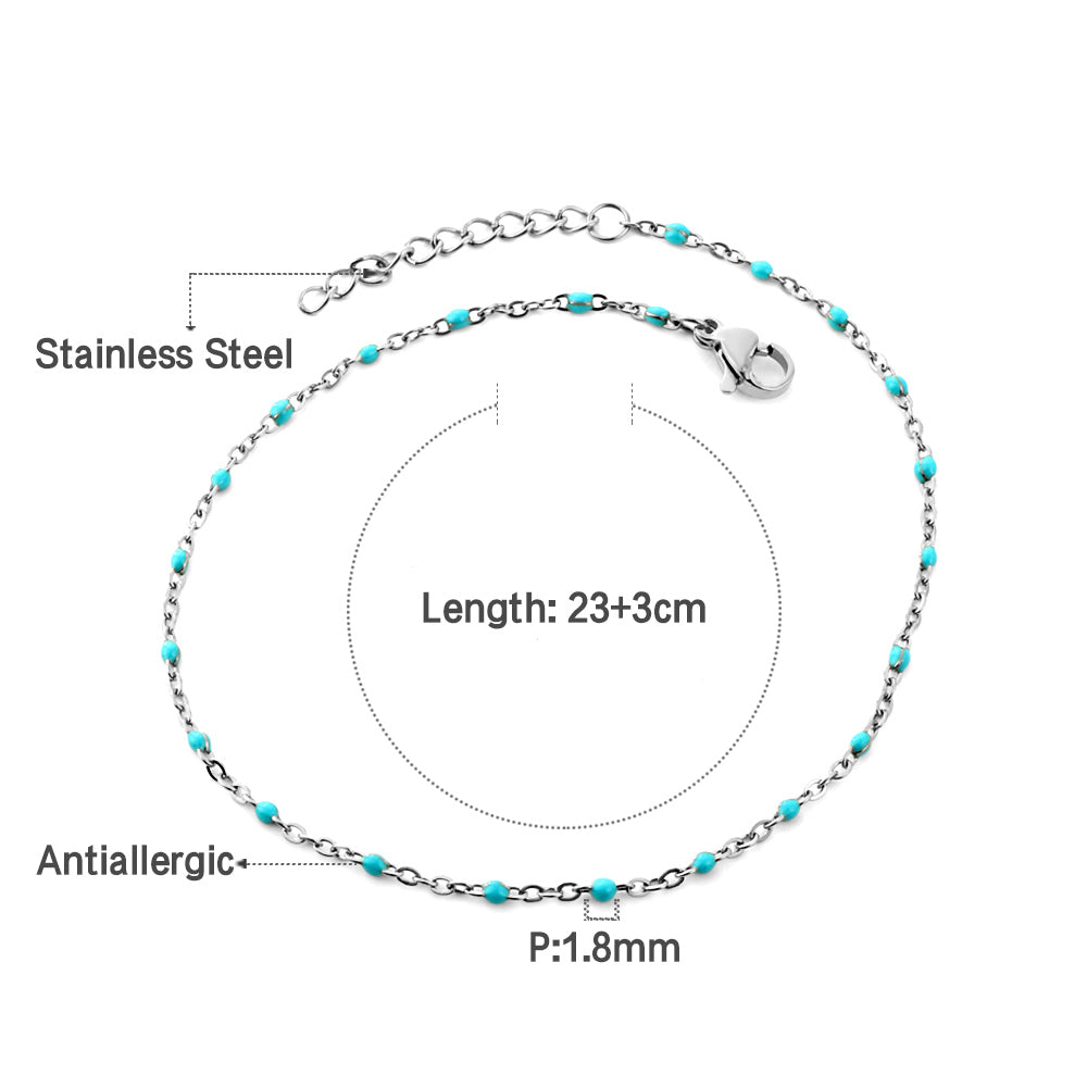 Bohomeian Coloured Anklet | Stainless Steel