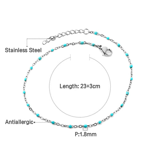 Bohomeian Coloured Anklet | Stainless Steel