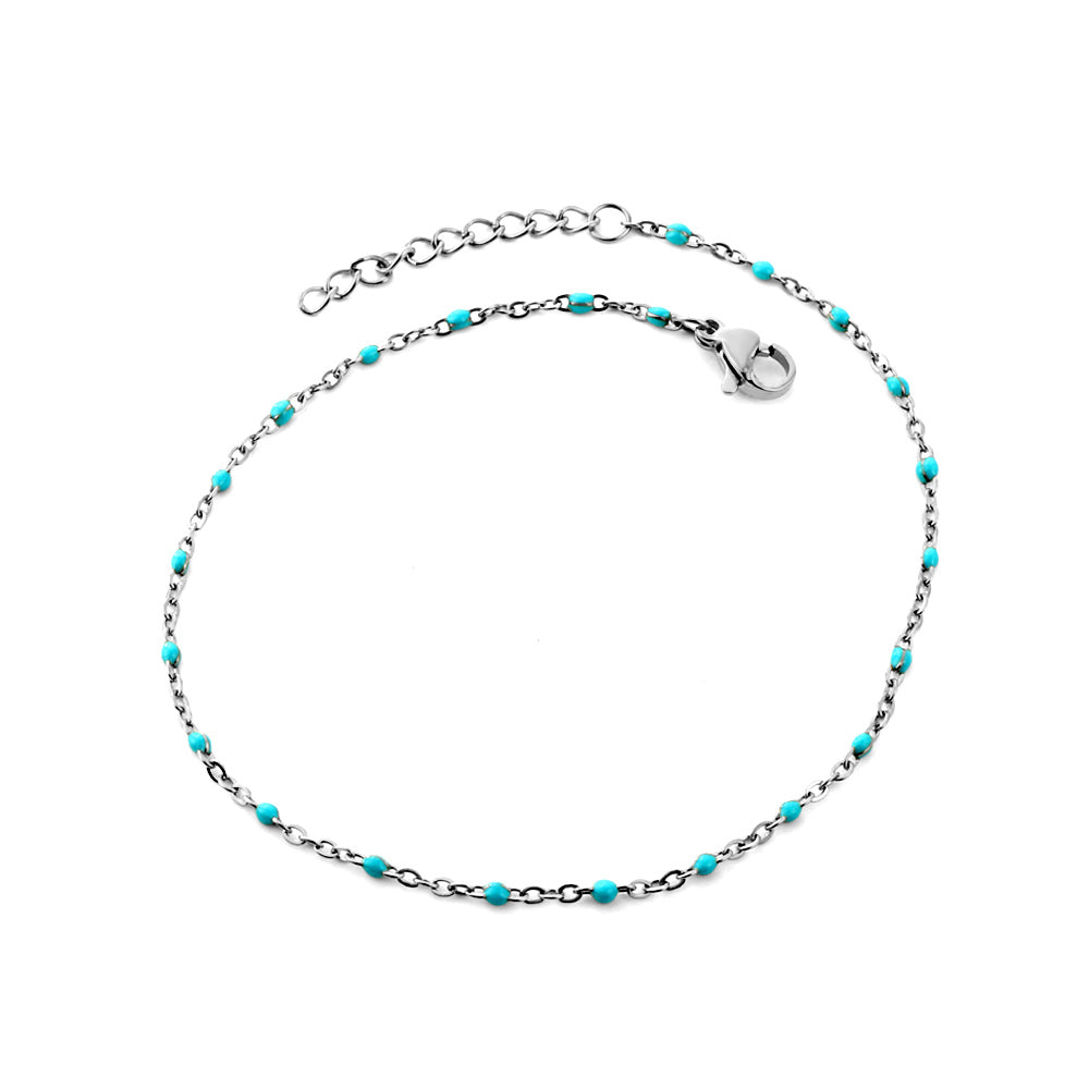 Bohomeian Coloured Anklet | Stainless Steel