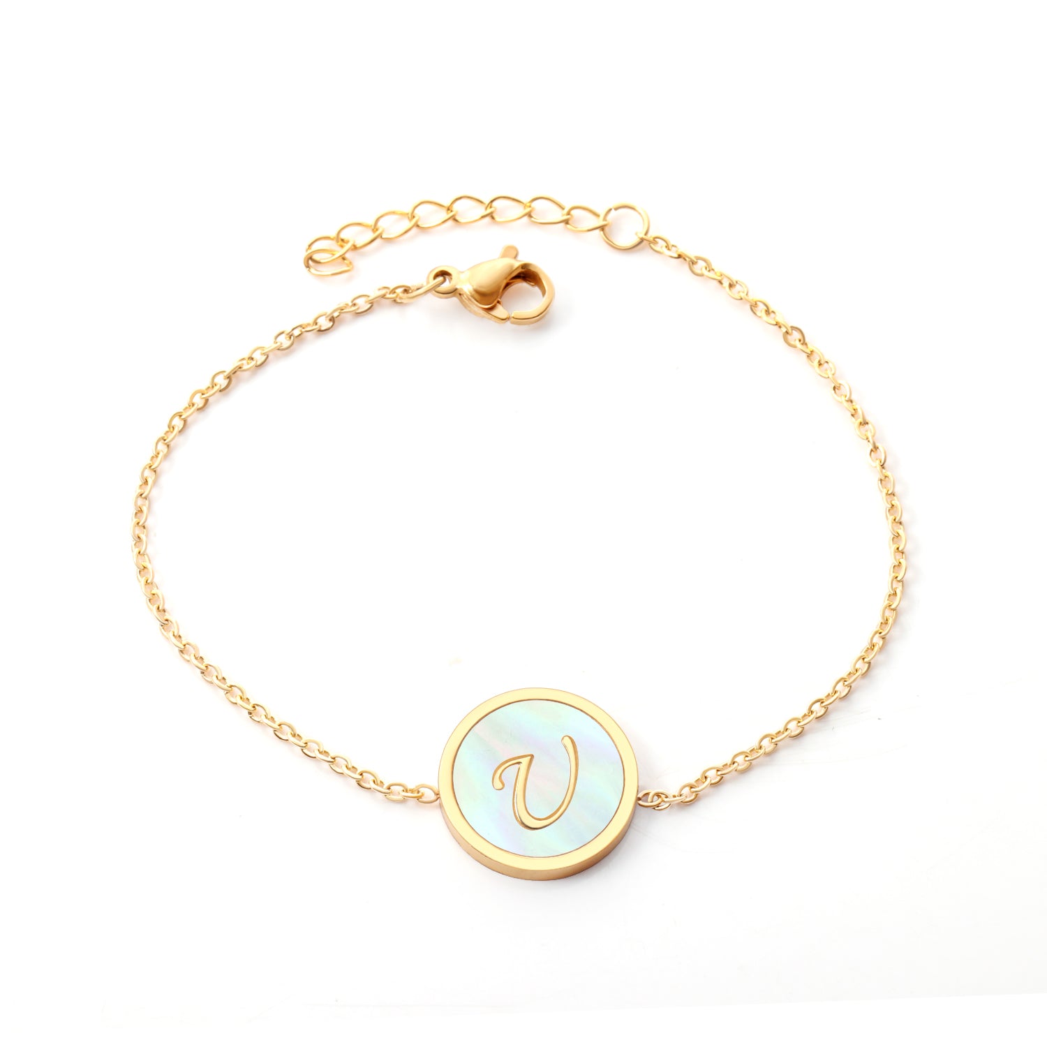 U Mother-of-Pearl Bracelet | 18K Gold | Size 16+3cm