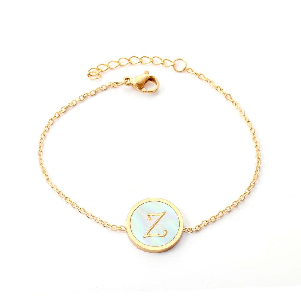 Z Mother-of-Pearl Bracelet | 18K Gold | Size 16+3cm