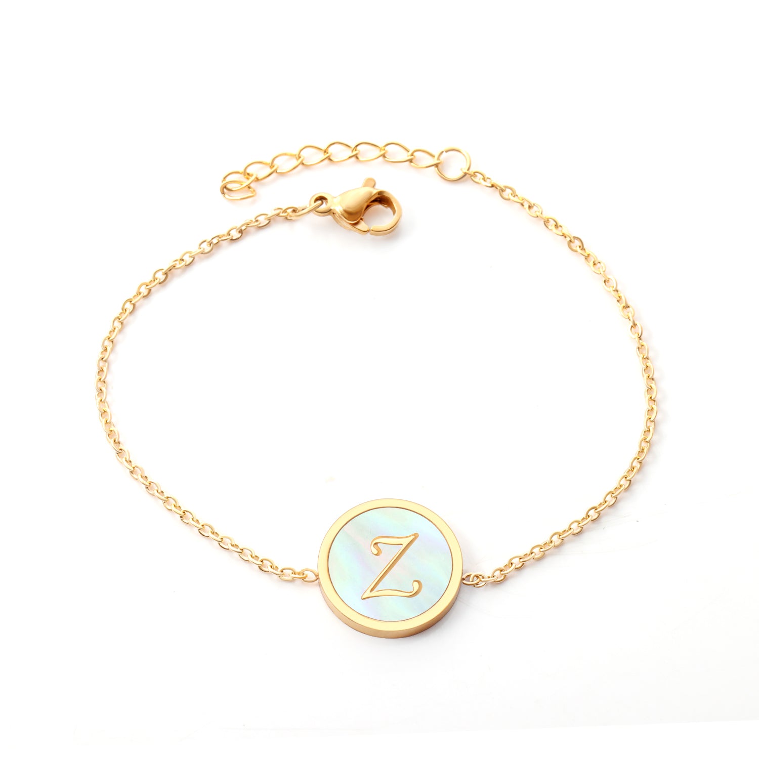 Z Mother-of-Pearl Bracelet | 18K Gold | Size 16+3cm