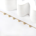 White Stone Design Anklet | 18K Gold | Size 20+5cm
